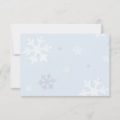 Réponse Mariage Hiver Flocon Bleu Blanc (Dos)