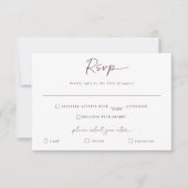 Réponse Mariage Merlot Écriture Manuscrite Moderne (Devant)
