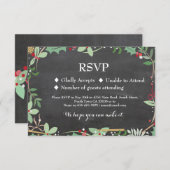 Réponse mariage vacances d'hiver cartes d'invitati (Devant / Derrière)