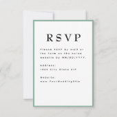 Réponse Mariage Vert Menthe Intemporel (Dos)