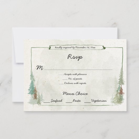 Réponse Menu Choix de la Forêt de Pins à l'Aquarel (Devant)