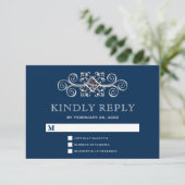 Réponse Navy Blue Silver Flourish (Debout devant)