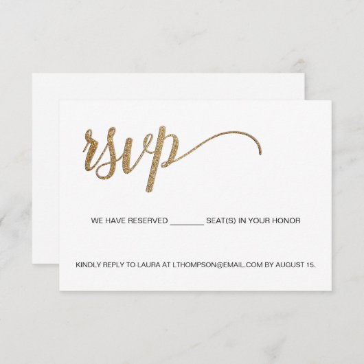 Réponse par courriel Code QR personnalisé places r (Devant / Derrière)