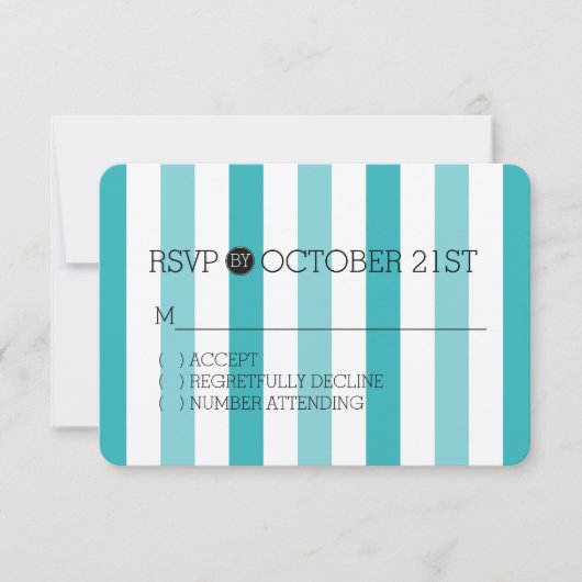 Réponse Plage Bleu Turquoise Rayures (Devant)