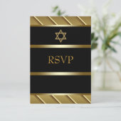 Réponse pour Bar Mitzvah noir et or (Debout devant)