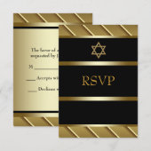 Réponse pour Bar Mitzvah noir et or (Devant / Derrière)