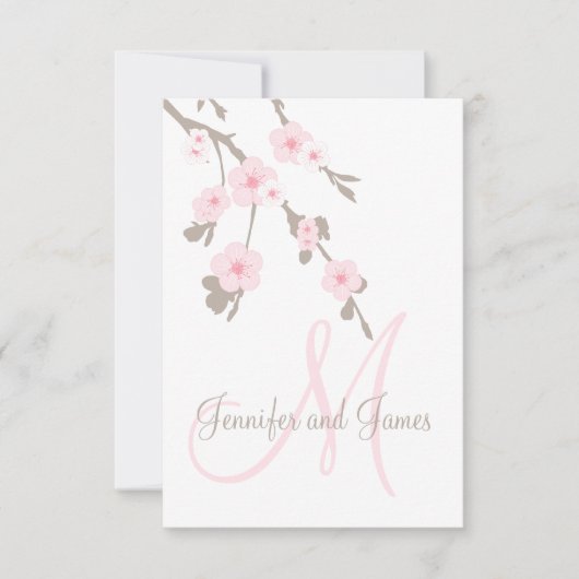 Réponse pour invitation de mariage aux fleurs de c (Devant)