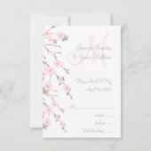 Réponse pour invitation de mariage aux fleurs de c (Dos)