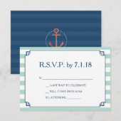 Réponse pour invitation de mariage côtier (Devant / Derrière)