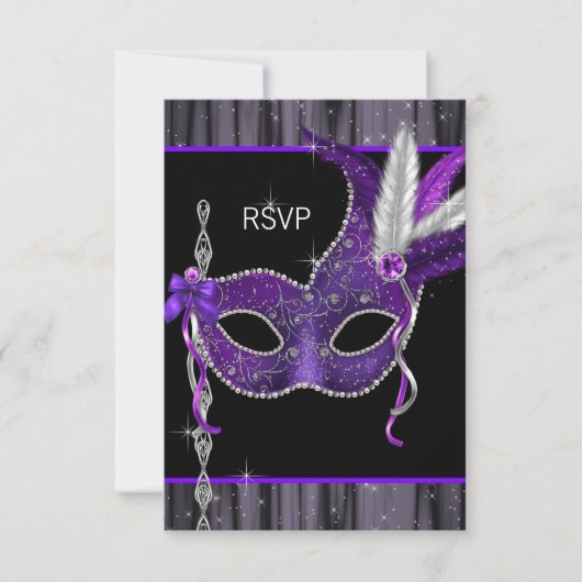 Réponse pour la soirée masquée noir blanc violet (Devant)