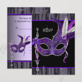 Réponse pour la soirée masquée noir blanc violet (Devant / Derrière)