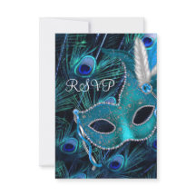Réponse pour la soirée masquée Paon Bleu Turquoise