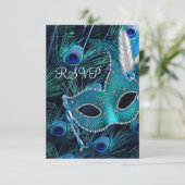 Réponse pour la soirée masquée Paon Bleu Turquoise (Debout devant)