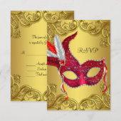 Réponse pour la soirée masquée rouge et or (Devant / Derrière)