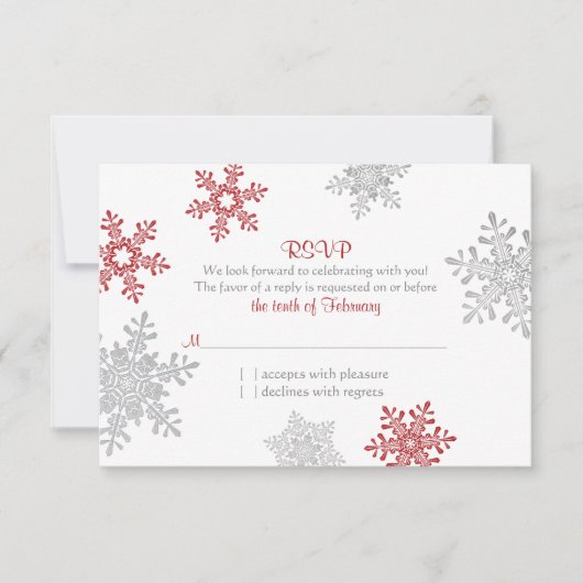 Réponse pour le Mariage d'Hiver Flocon de Neige Ar (Devant)