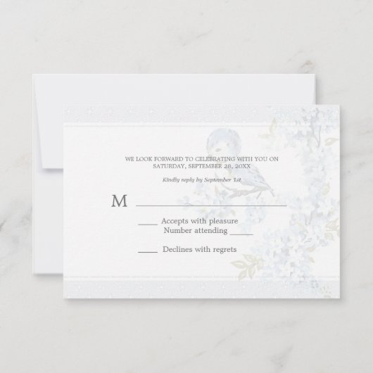 Réponse pour le mariage d'hiver Oiseaux bleus vint (Dos)