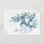 Réponse pour le mariage d'hiver Oiseaux bleus vint (Devant / Derrière)