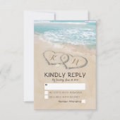 Réponse pour le mariage tropical vintage plage cœu (Devant)