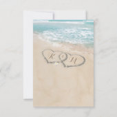 Réponse pour le mariage tropical vintage plage cœu (Dos)