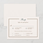 Réponse pour le repas de mariage classique simple  (Devant / Derrière)