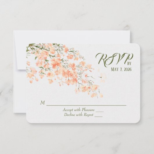 Réponse pour les fleurs de pêcher de mariage (Devant)