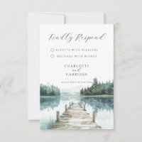 Réponse pour mariage au lac de montagne en forêt à