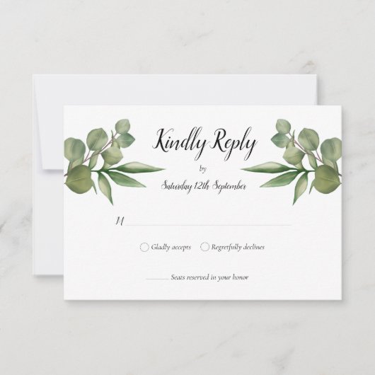 Réponse pour mariage avec verdure d'eucalyptus de (Devant)