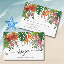 Réponse pour mariage floral hawaïen aquarelle trop