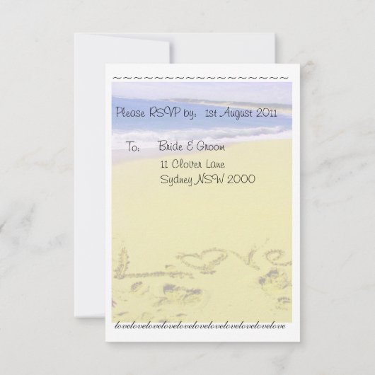 Réponse pour un mariage (Dos)