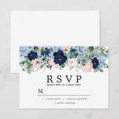 Réponse pour un mariage avec des fleurs roses et b (Devant / Derrière)