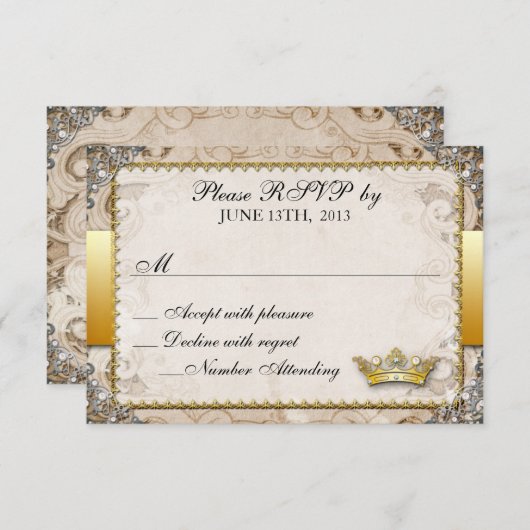 Réponse pour un Mariage de Conte de Fées Élégant (Devant / Derrière)