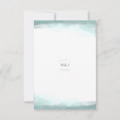 Réponse pour un mariage moderne aquarelle vert écu (Dos)