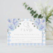 Réponse pour un mariage | Monogramme à carreaux b (Debout devant)