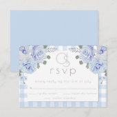 Réponse pour un mariage | Monogramme à carreaux b (Devant / Derrière)