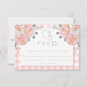 Réponse pour un mariage Monogramme floral à car