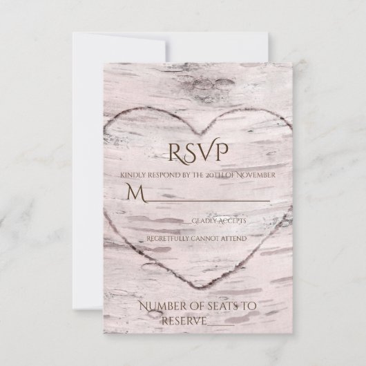 Réponse pour un mariage rustique avec un arbre de  (Devant)