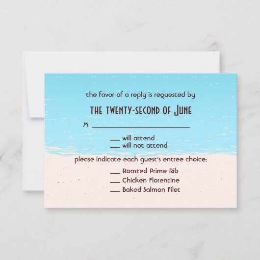 Réponse pour un mariage - Style plage (Devant)