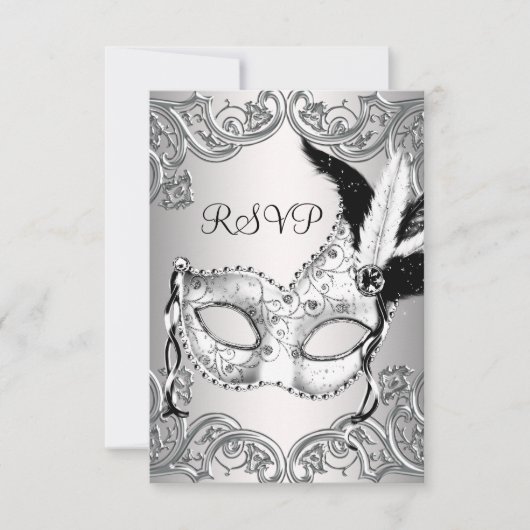Réponse pour une soirée masquée en noir et blanc (Devant)