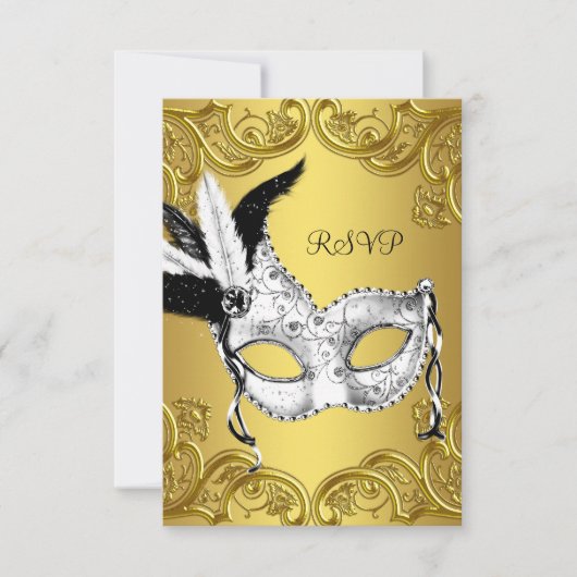 Réponse pour une soirée masquée noire et or (Devant)