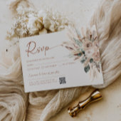 Réponse QR Code pour la carte RSVP de mariage rust