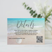 Réponse QR en ligne de mariage Plage Océan (Debout devant)