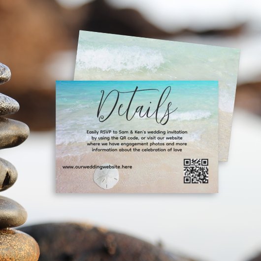 Réponse QR en ligne de mariage Plage Océan