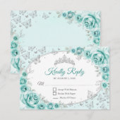 Réponse Quinceanera Argent Turquoise (Devant / Derrière)