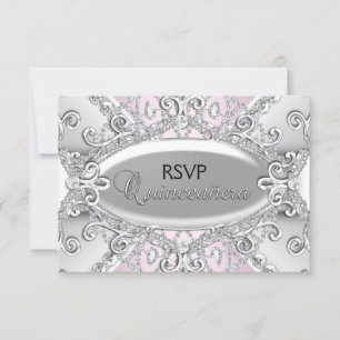 Réponse Quinceanera Damassé Diamant Argent & Rose