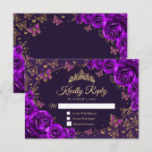 Réponse Quinceanera Or Violet (Devant / Derrière)