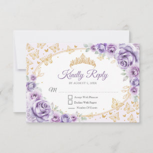 Réponse Quinceanera Violet Lilas Or