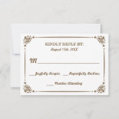 Réponse R.S.V.P. pour Mariage Rustique Manger Boir (Dos)