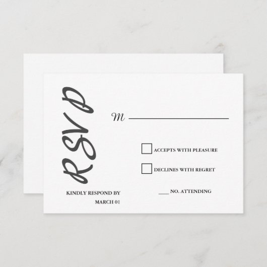 Réponse Réplique moderne minimaliste simple (Devant / Derrière)