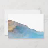 Réponse RSVP à l'aquarelle abstraite de plage bleu (Dos)