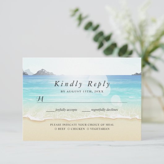 Réponse RSVP à thème Plage (Debout devant)